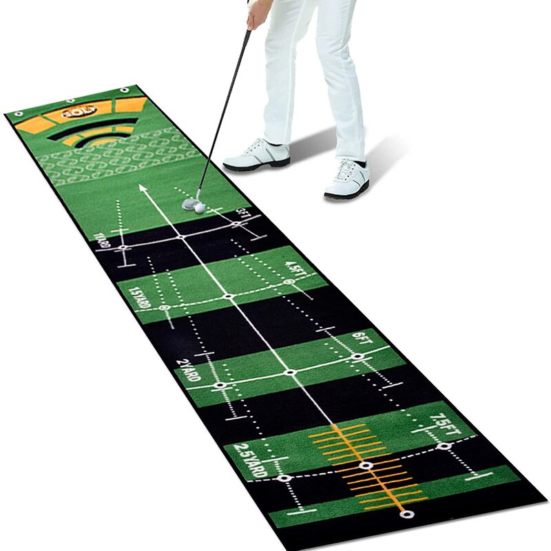 Putting Mats Indoor, Golf Putting Green Mat for Office, Putting Alignment Practice Matt for Home Outdoor