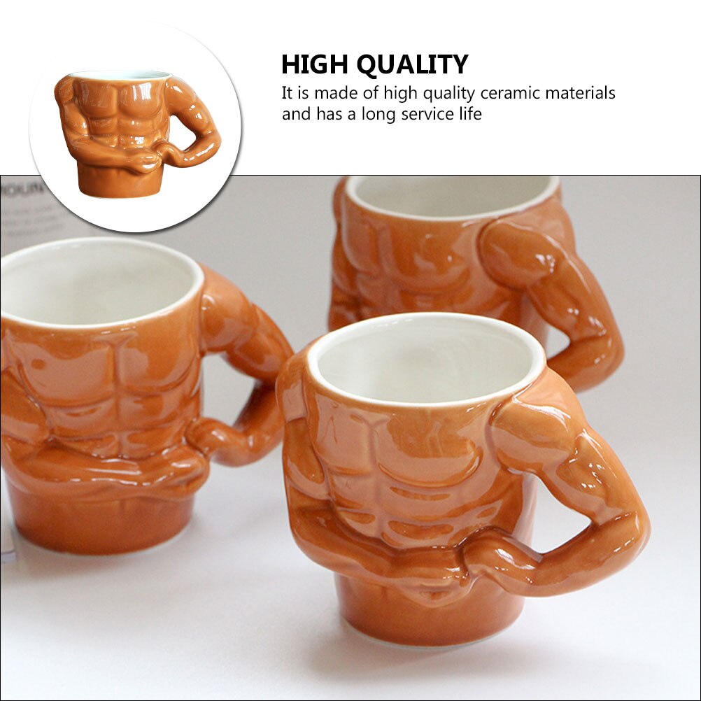 1Pc Unique Muscle Man Shape Cup Mug Festival Durable Tea Cup