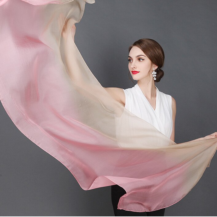 100% moerbei zijde sjaal natuurlijke echte zijde Vrouwen Lange sjaals Sjaal Vrouwelijke hijab wrap effen kleur 180x70 CM: 2