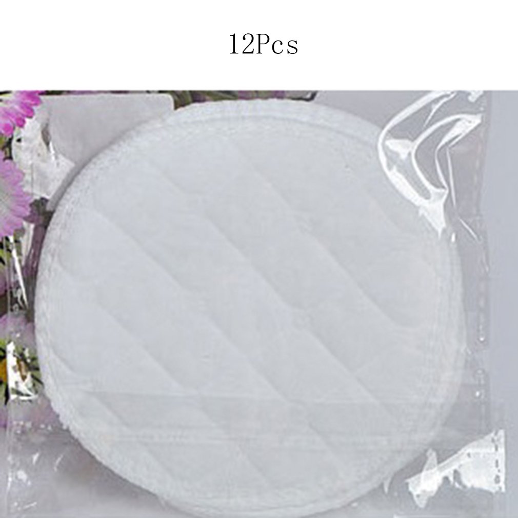 12 Pcs Herbruikbare Verpleging Borst Pads Biologische Vlakte Wasbare Zachte 3 Lagen Katoen Absorberende Feeding Baby Borstvoeding Accessoire