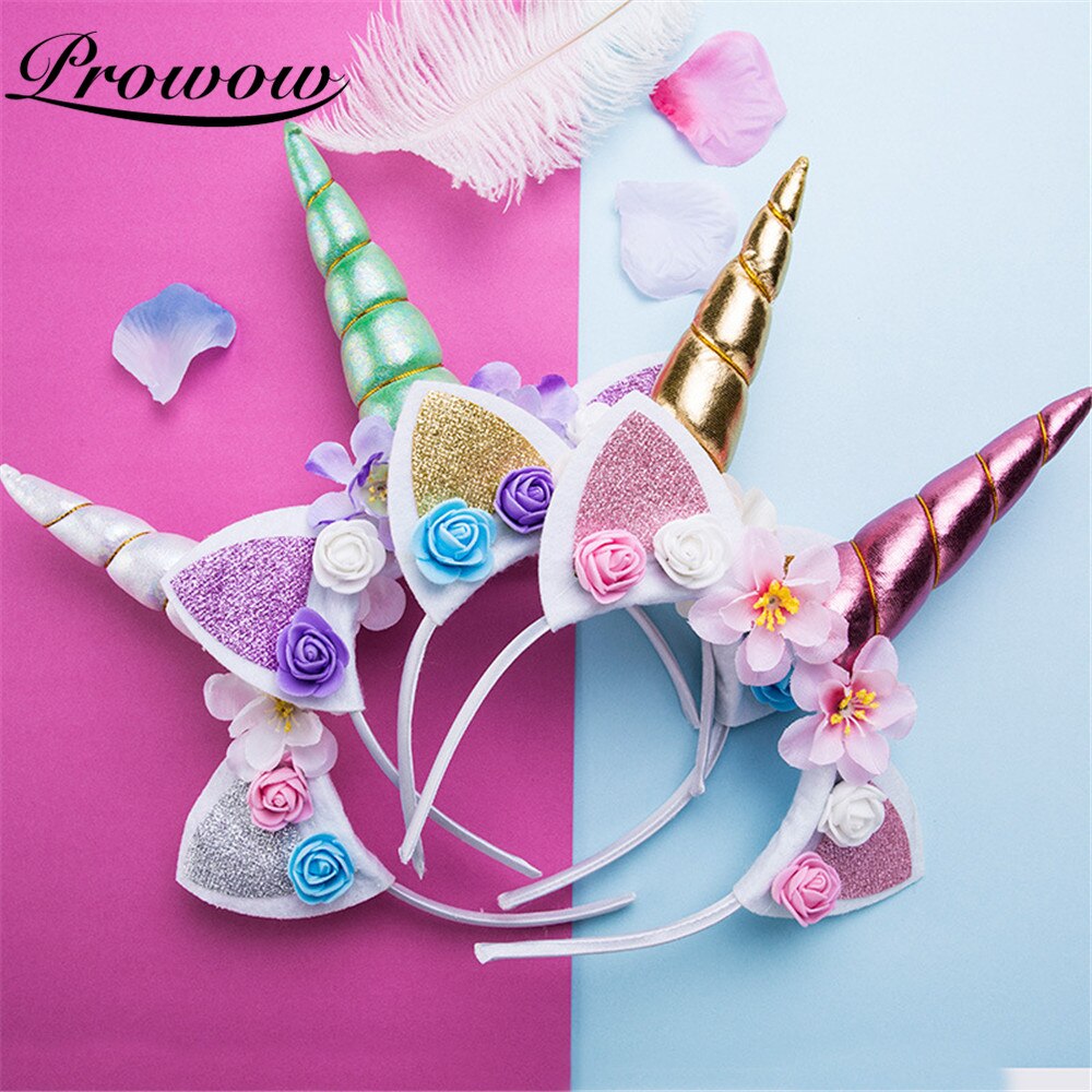 Prowow Fantasie Einhorn Diademe Für Mädchen Haarband Baby Mädchen Geburtstag Stirnband Kunststoff Prinzessin Haar Für Stirnband freundlicher Zubehör