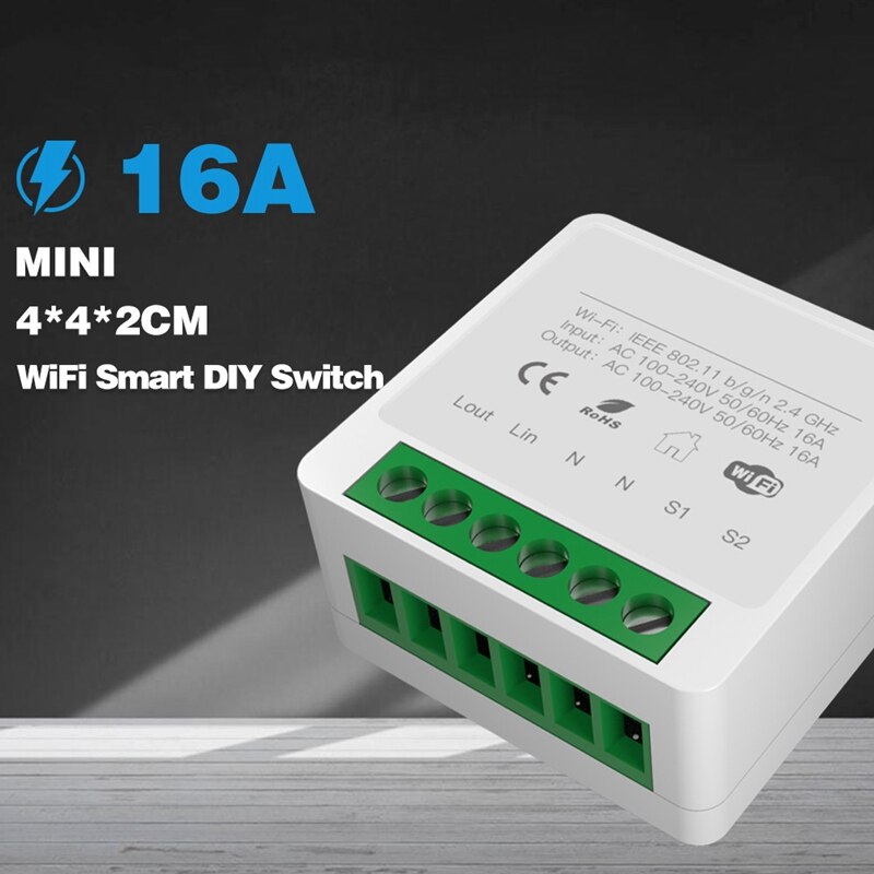 Intelligent Switch Module,Breaker Module 16A Tuya Wifi Home Life APP Remote Control For Google And Alexa Work With