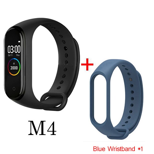 M4 Blutdruck Sauerstoff Verbunden Uhr IP67 Wasserdichte Fitness Armbinde Aktivität Tracker Sport Clever Uhren Für IOS Android: Schwarz mit Gurt 2