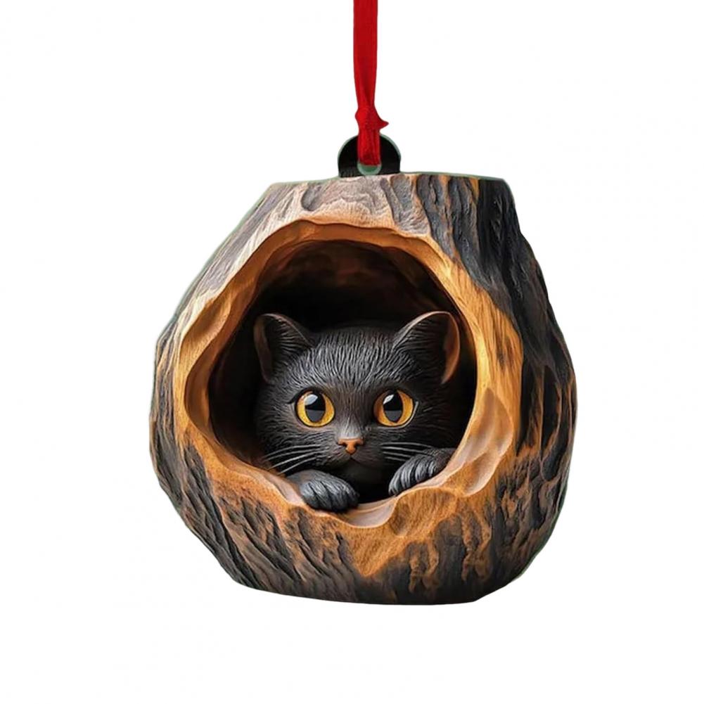 2D Christmas Ornaments Acrylic Cartoon Forest Acrylic Christmas Ornaments Seasonal Decor For Tree Ceiling Cute Pattern Keepsake: Yellow