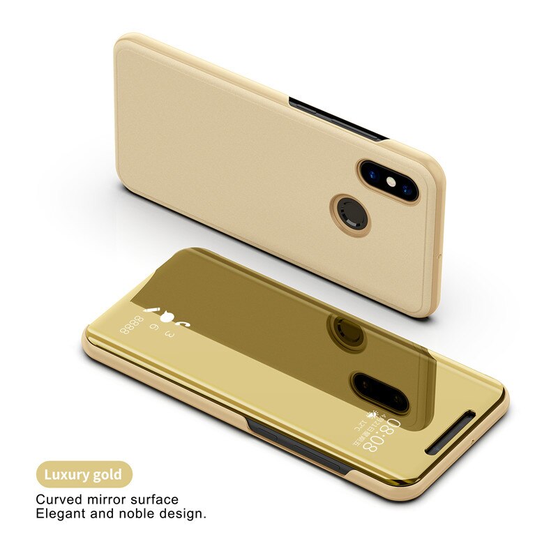 Voor Samsung Galaxy M11 Case Luxe Spiegel Leather Flip Cover Voor Galaxy M11 Case Samsung Galaxy M11 Beschermende Shockproof Stand: Golden