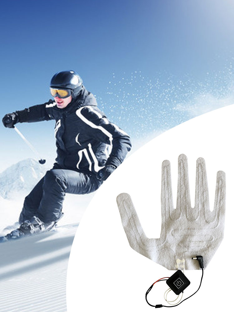 1Pc USB Beheizte Handschuhe Winter Warme Fünf-Finger Handschuhe Heizung Pad Elektrische Heizung Film Handschuh Heizung Blatt