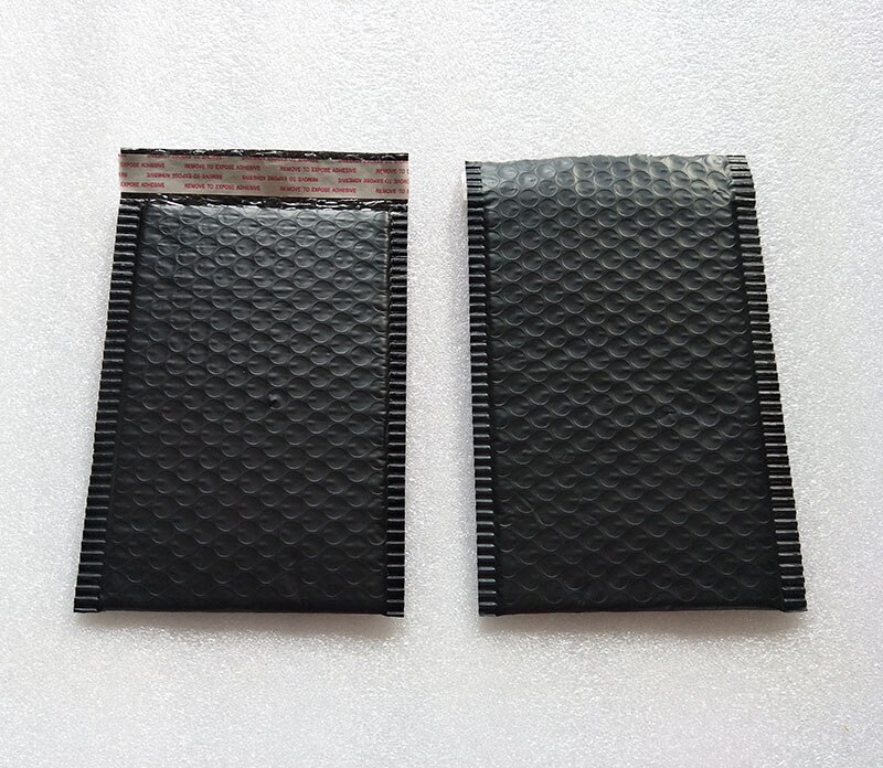 Lote de 25 unidades de sobres de 15x20 + 4cm de poliéster negro, bolsa de correo acolchada, autosellante