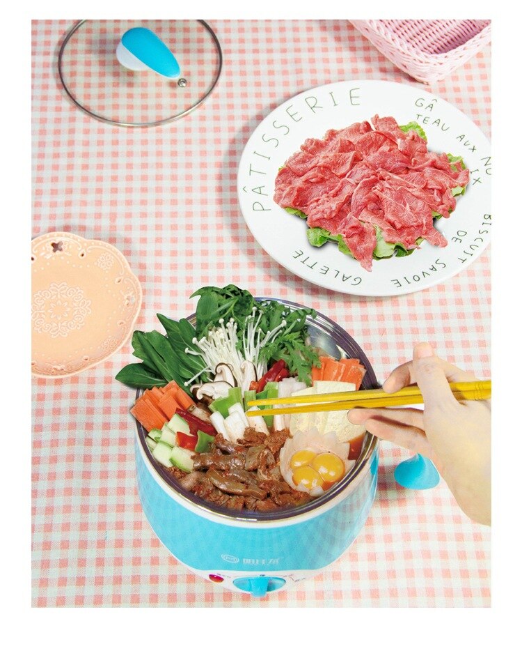 Mini Electric Multi Cooker Multifunctional 304 Stainless Steel Mini Electric Pot Soup Maker Student Pot Cooker Noodle Cooker