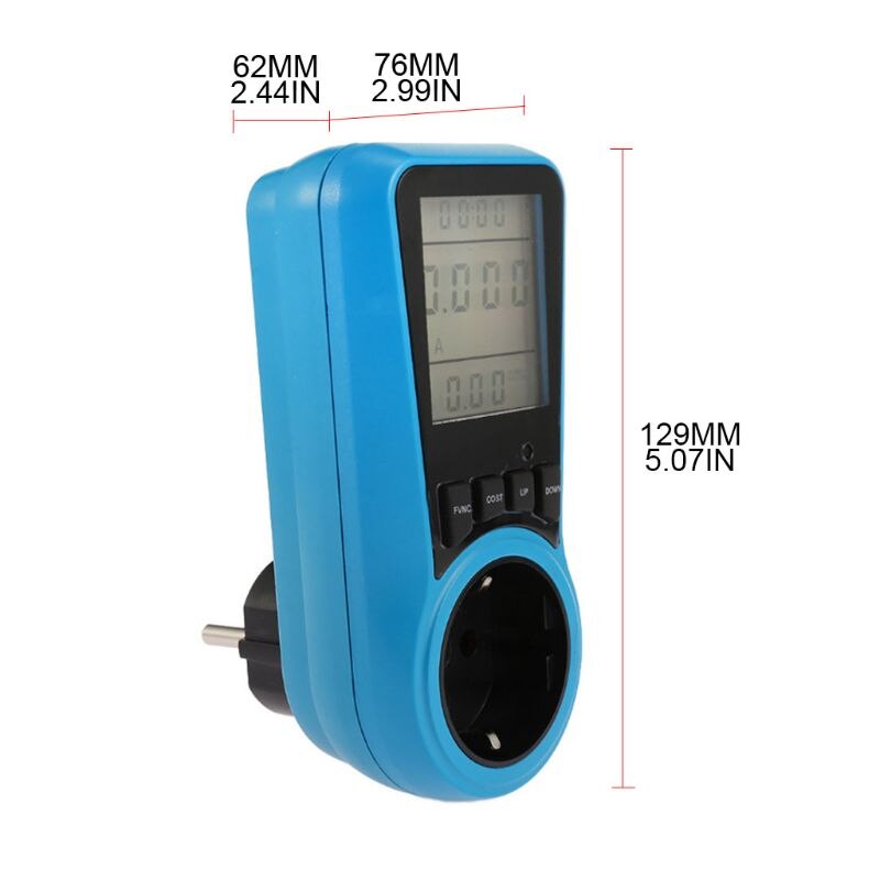Stekker digitale spanning wattmeter stroomverbruik watt energiemeter wisselstroom elektriciteitsanalysator monitor stopcontact