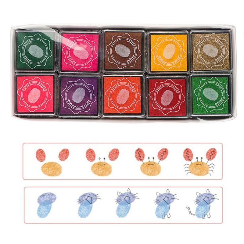 20 farver blækpude gør det selv scrapbog album fingermaling blækpude stempler forseglingsdekoration til børn
