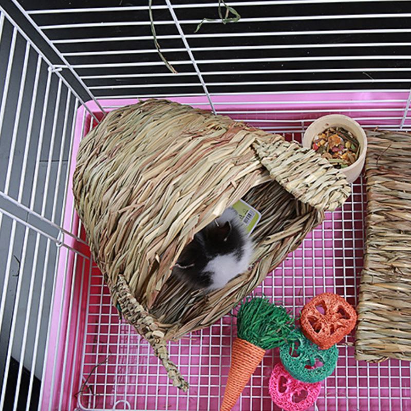 Chinchilla seng kjæledyr halm stoff hamster kanin marsvin bur reir hjemme leketøy  c63b