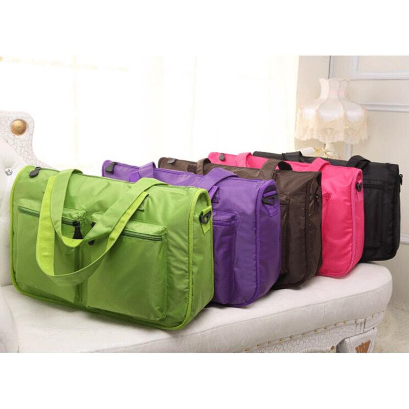 Nylon Women Luggage Bag Portable Folding Travel Tote Bag Weekender Casual Handbags 30%OFF T437