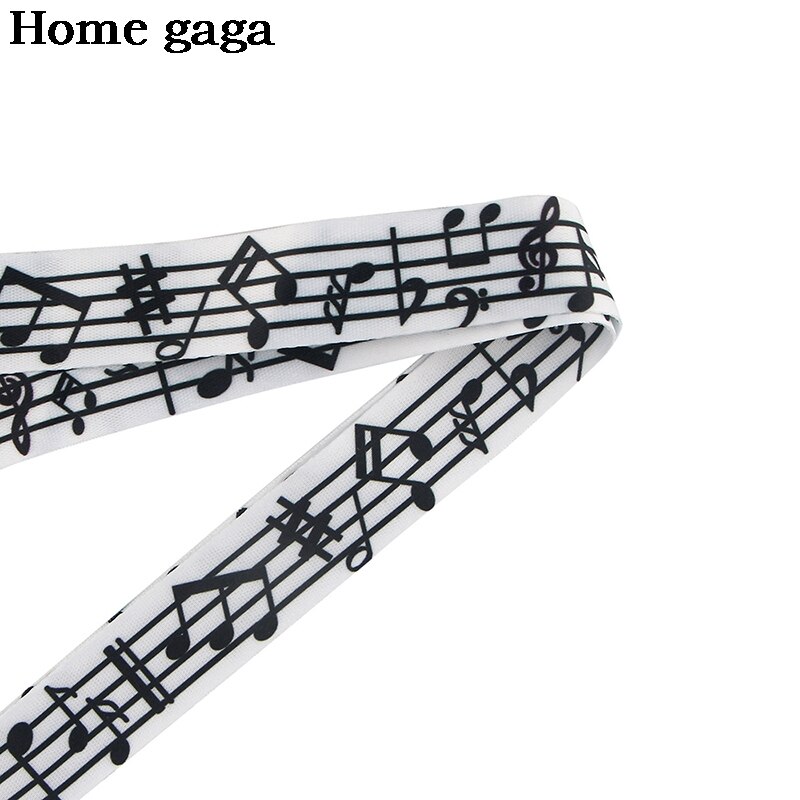 Homegaga-cordones de notas musicales D2913, correa de cuello artística para llaves de teléfono móvil, Soporte para tarjeta de identificación, cordón para llaves, cuerda colgante DIY
