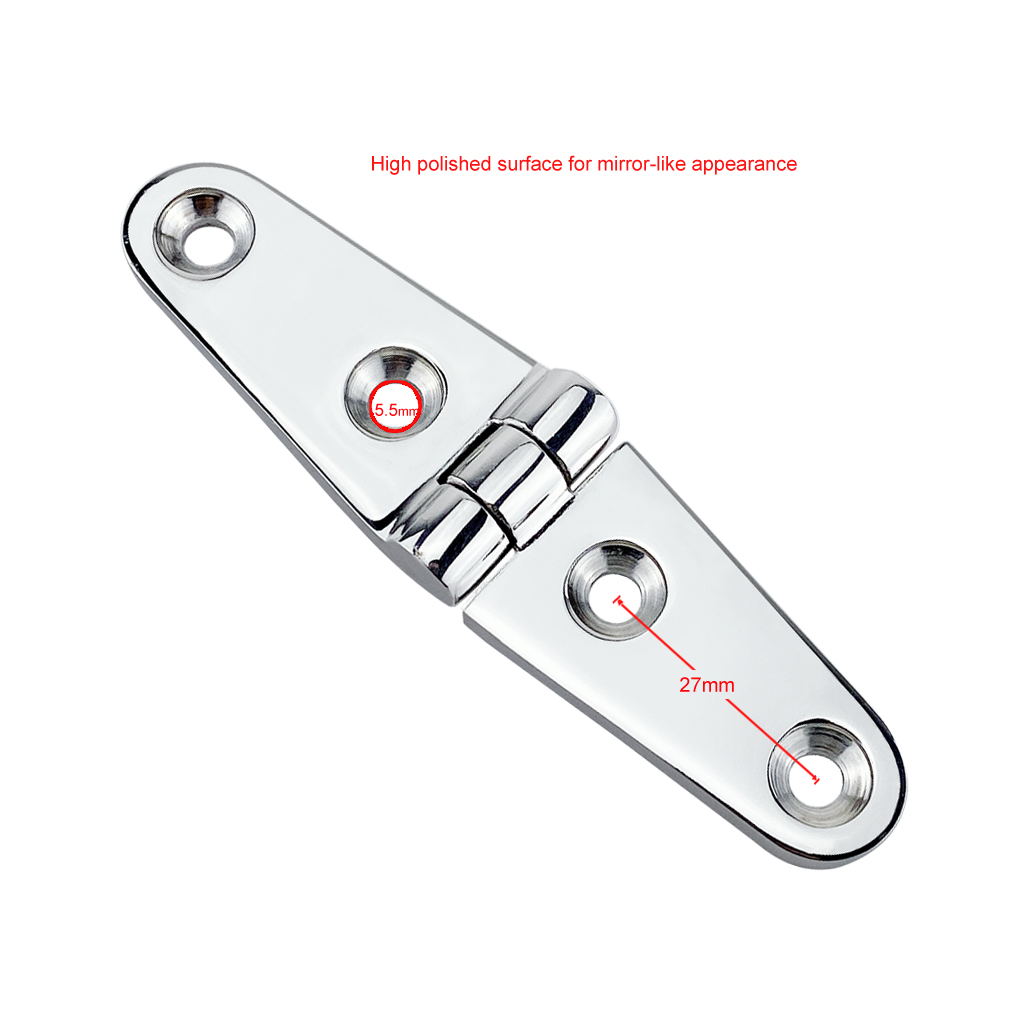 2X SS 316 marine grade 26*102mm cast Boat Caravan RV Deck Hinge Cupboard Cabinet Drawer Door Strap Butt Hinge Furniture Hardware