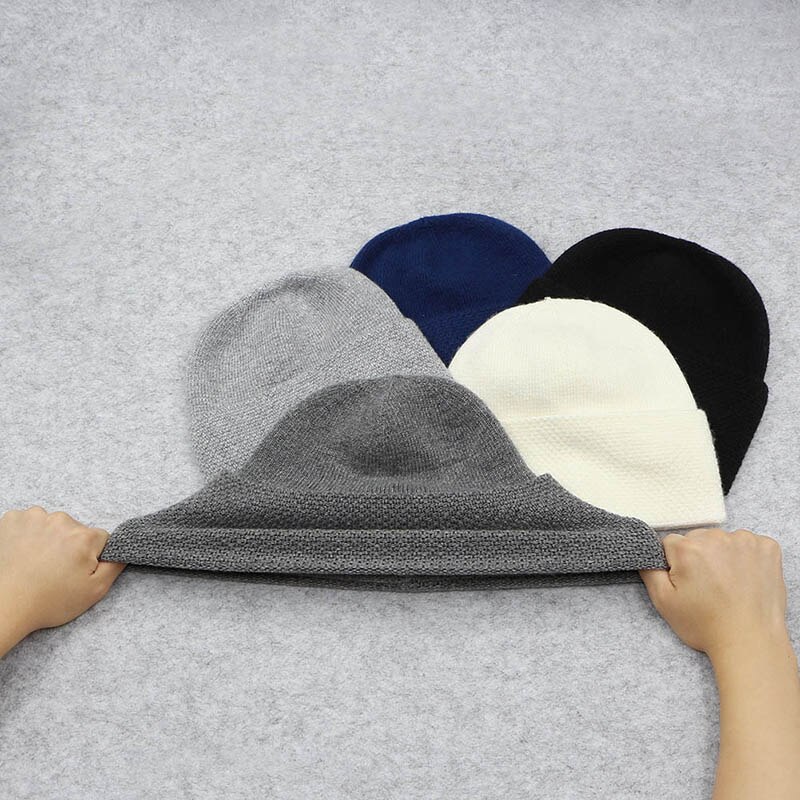 GZHILOVINGL 2 Piece Set Winter Hats For Matching Family Dad Baby Boys Knitted Hat Beanies Cap Wool Warm Skullies Solid Beanie