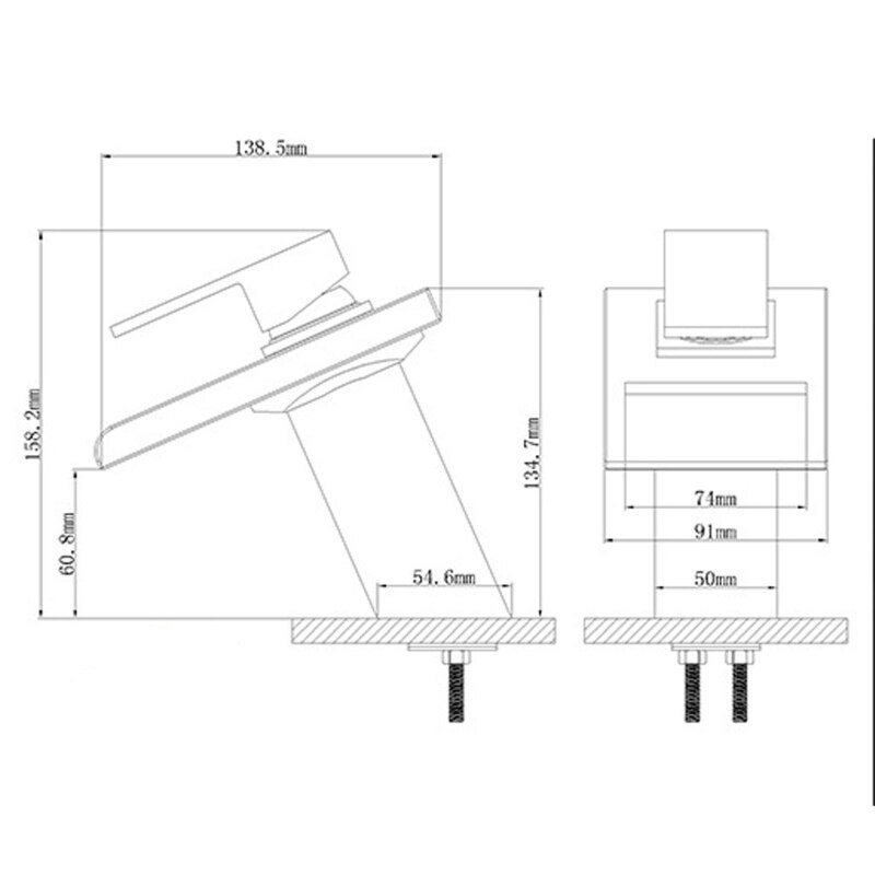 LED Basin Faucet Brass Waterfall Temperature Colors Change Bathroom Mixer Tap Deck Mounted Wash Sink Glass Taps