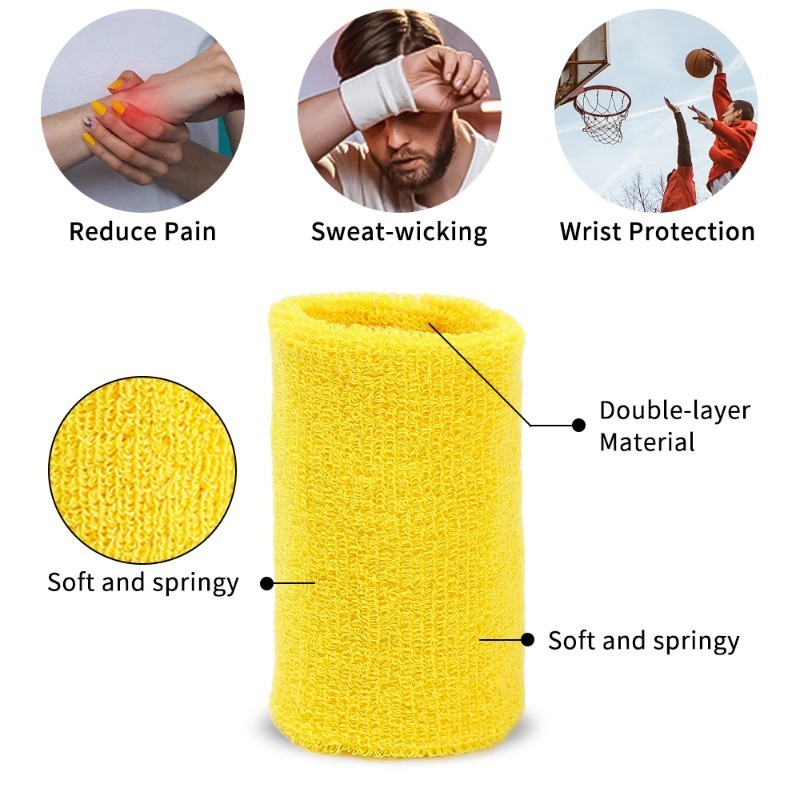 Bandeau de Poignet en Coton Anti-Humidité, Support de Poignet, Absorbant, Évaccorporelle, 202 létique, Tennis, Basket-Ball, Gym, 1/2 Pièces