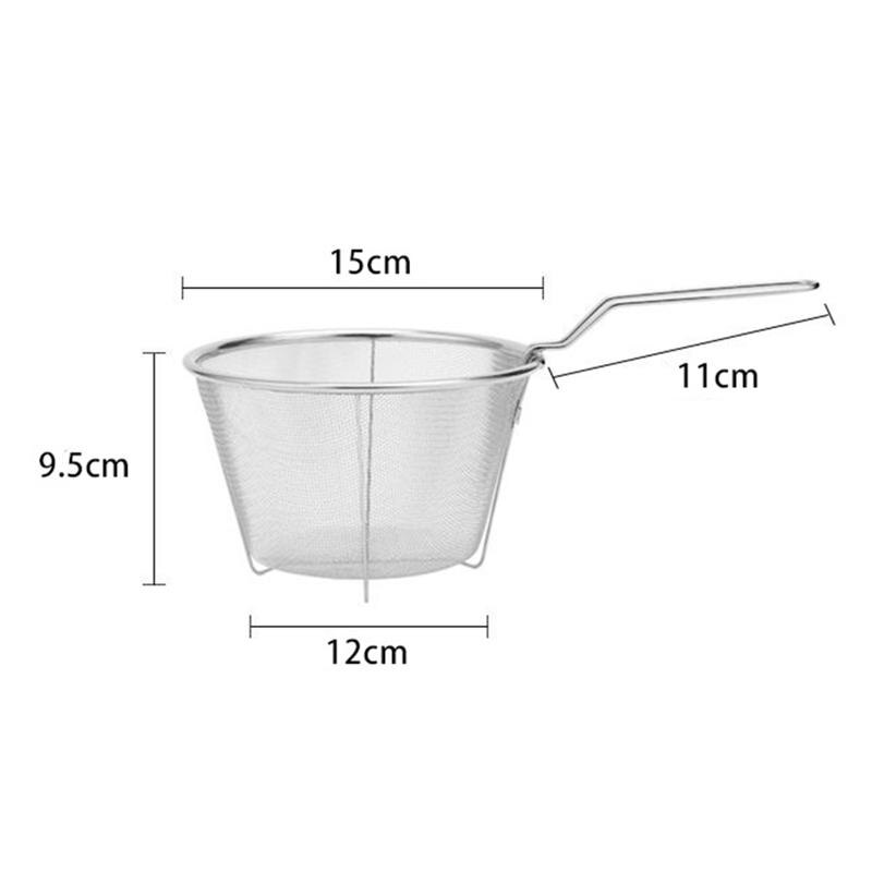 Stainless Steel Frying Basket Practical Folding Fried Basket Strainer Stainless Steel Frying Basket Collapsible Colander Fence