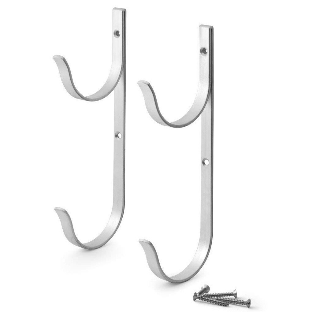 2Pcs Pool Pole Hangers Metalen Paal Zwembad Lange Staaf Pijp Beugel Lange Schop Schoffel Tuingereedschap Opslag Haken met Schroeven