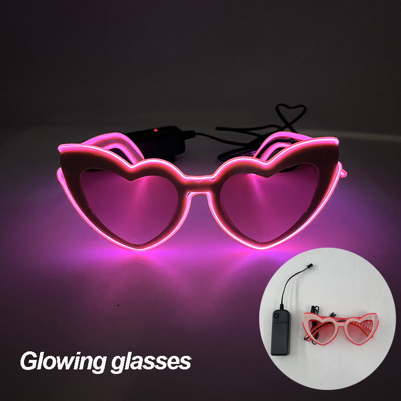 Neue 10 Farben leuchtende Dekor Kostüm Zubehör Neonlicht Sonnenbrille mit LED-Leucht brille leuchtet in dunkler Leistung