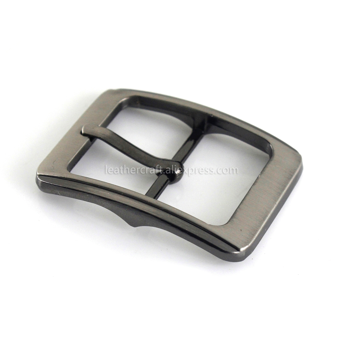 Boucle de ceinture en métal plaqué 1x25mm, barre centrale à une broche, sangle en cuir artisanal adapté pour 23-24mm