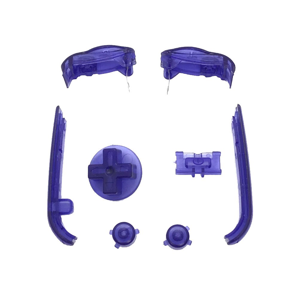 Neue L R Tasten Sets für GBA Tasten Tastaturen Sets mit AB D Pads Power ON OFF Tasten für Gameboy voraus Rahmen Shell Fall Abdeckung: Clear Blue