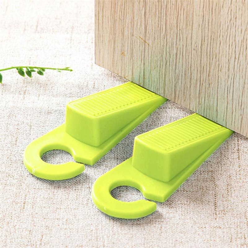 Safety locks Silicone Rubber Door Stop Stoppers Door Block Children Anti-Folder Hand Security Door Card Hanging Door Stop: Green