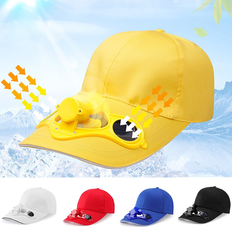 Sunscreen Solar Powered Fan Hat Summer Outdoor Sport Hats Sun Protection Cap With Solar Cool Fan Bicycling Climbing Baseball Cap