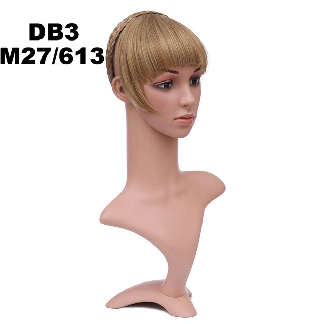 Girlshow front syntetiskt hår bang kort lugg med flätor pannband hår trubbig bang  db3 6 &quot; , 16 färger tillgängliga 50g, 1pc: Db3 färg   m27-613