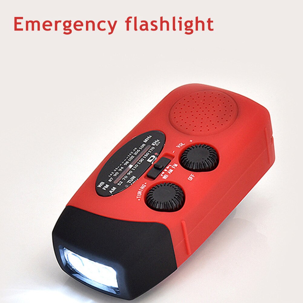 Protable Solar Radio Hand Crank Self Powered Phone Charger AM/FM/NOAA Weather Radio Emergency LED Flashlight Lamp Power Bank