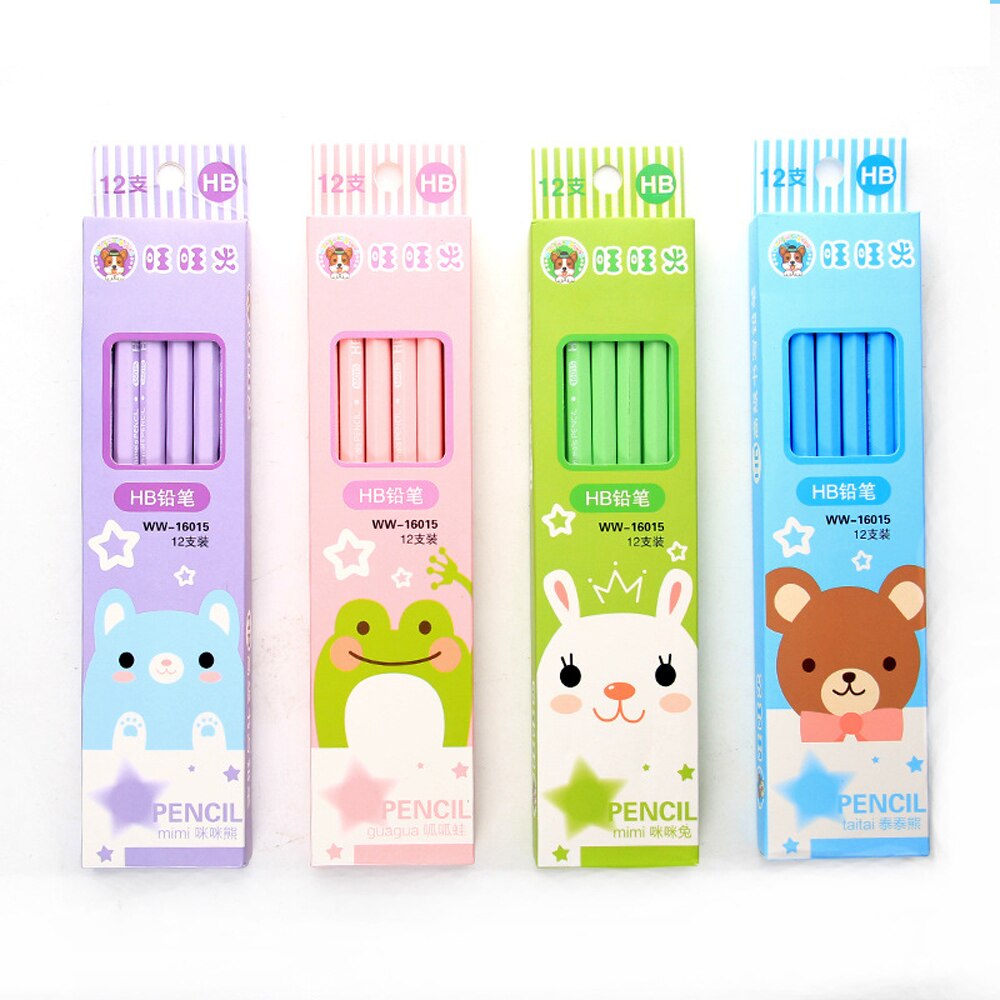 8 Sets Cartoon Wooden Pencil Profession HB Pencil With Eraser Children&#39;s Drawing Pencils School Writing Stationery: Default Title