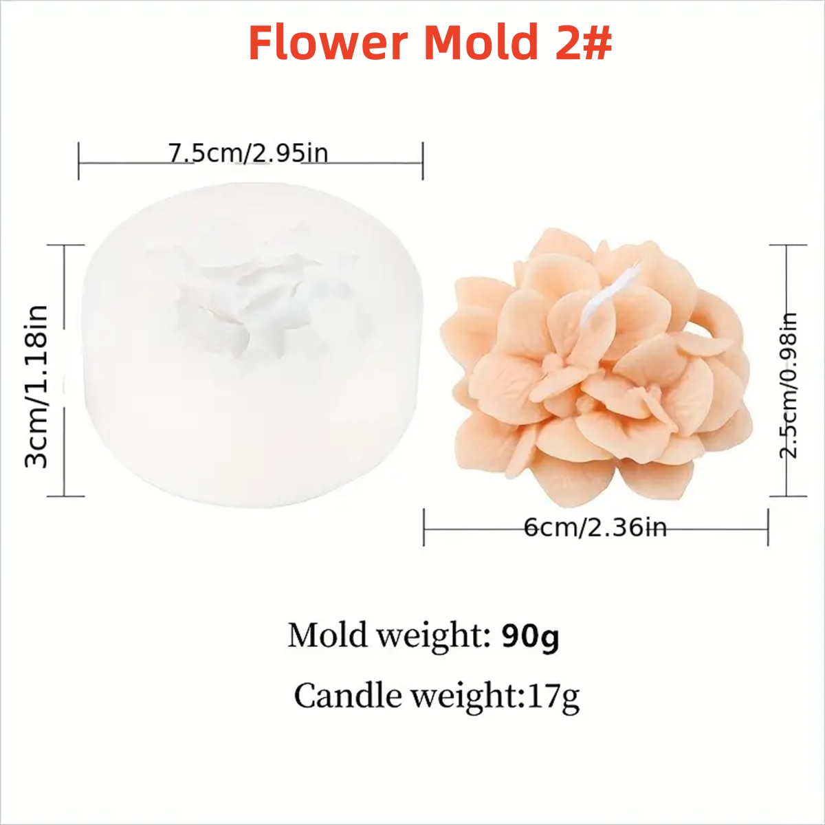 Siliconen hortensia bloemvorm voor decoratieve bloemstukken - plantenzeep en kaarsen maken boeket kleivormen: Licht Groen