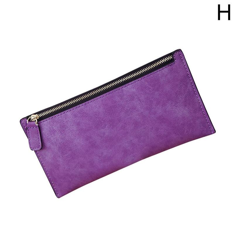 Women's clutch purse card holder matte leather long wallet bag female R1W3: H