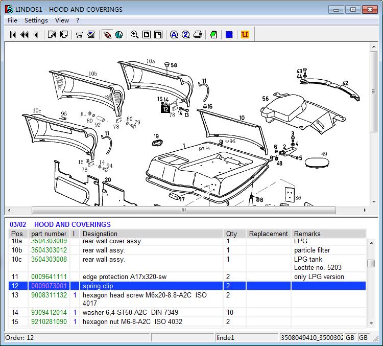 Linde gaffeltruck del 0009073001 fjærklemme brukt  on 350-03/04 dieseltruck  h12 h16 h18 h20