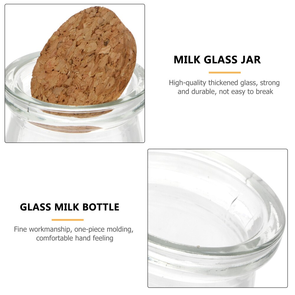 10Pcs 100Ml Glas Yoghurt Fles Melk Pudding Cup Transparant Hittebestendig Verse Glazen Fles Met Houten Deksel