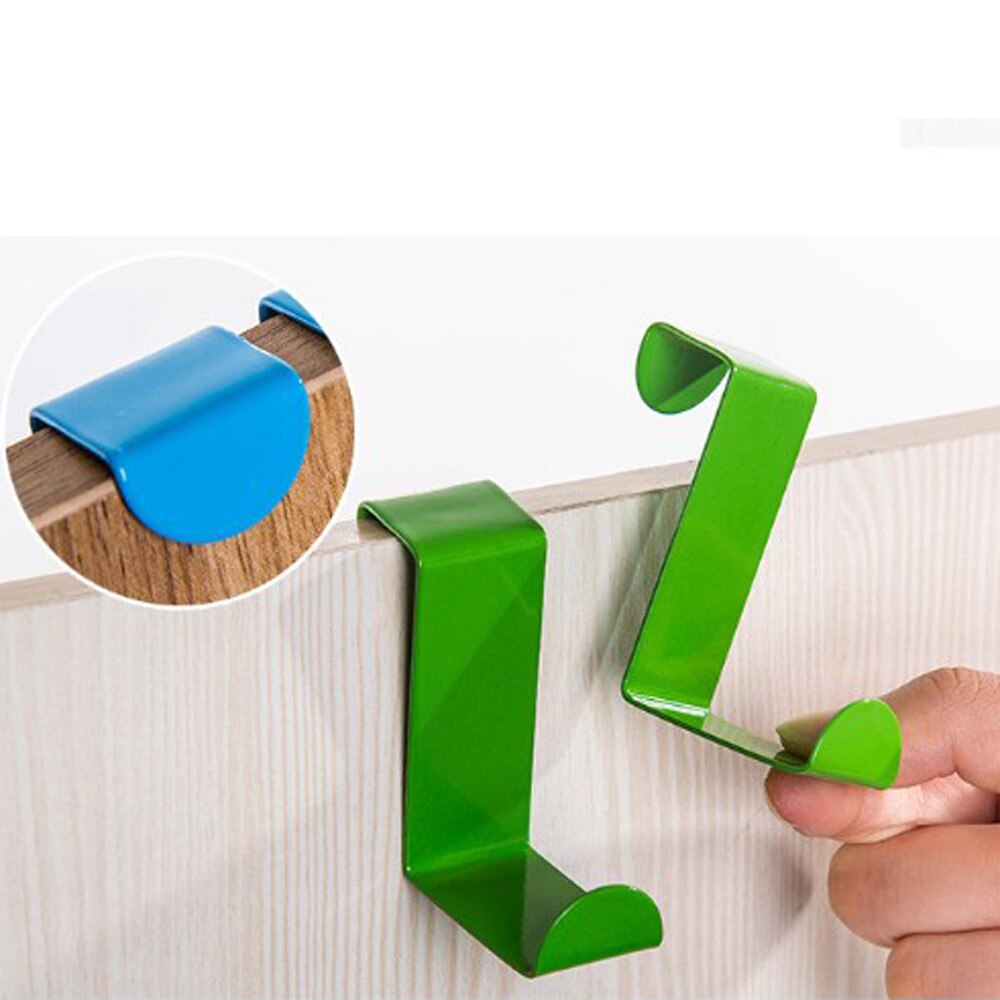 2 Stuks S Vorm Kanteldeur Haak Roestvrij Keukenkast Kleerhanger Organizer Holder Home Storage Haken 2 kleuren