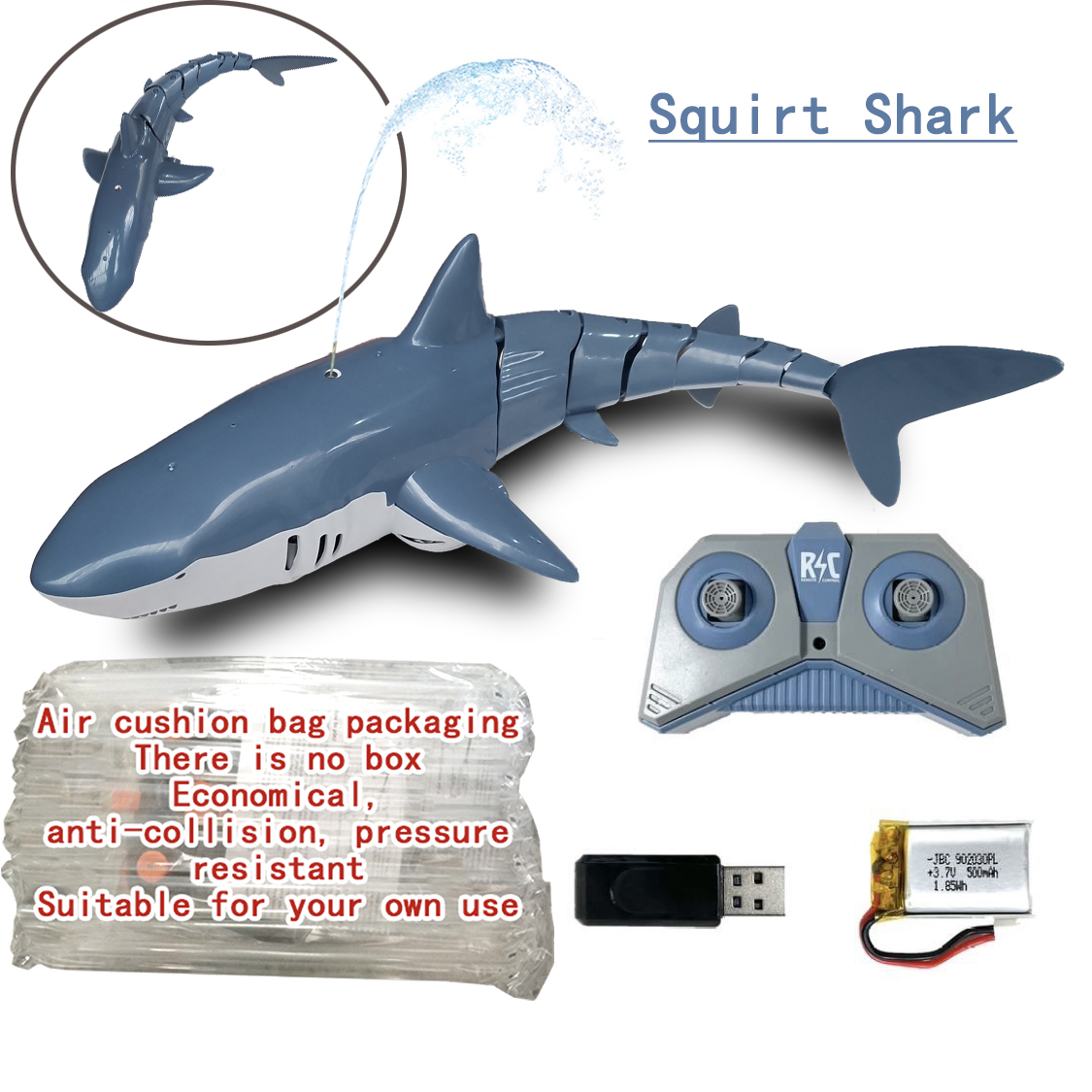 Rc Wal Hai Spielzeug Roboter Fernbedienung Tiere Marine Leben Badewanne Schwimmbad Elektrische Fisch freundlicher Schlecht Spielzeug für freundlicher Jungen U-Boot: SquirtWater Hai C1