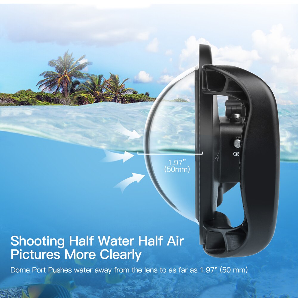 Couvercle de boîtier de plongée étanche à double Port dôme avec gâchette pour accessoires d'objectif de caméra d'action DJI Osmo