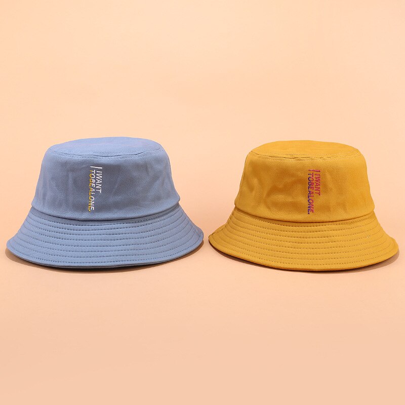 Fiskerhat mænd jeg vil have breve broderet bassinhue kvinder forår og sommer udendørs vilde afslappede mænd spand solhat