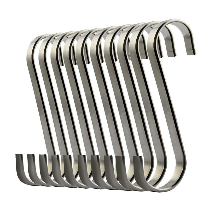 Set Van 10 S Rvs Schorsing Haken Voor Keuken Kookgerei Of Butcher Vlees: Default Title