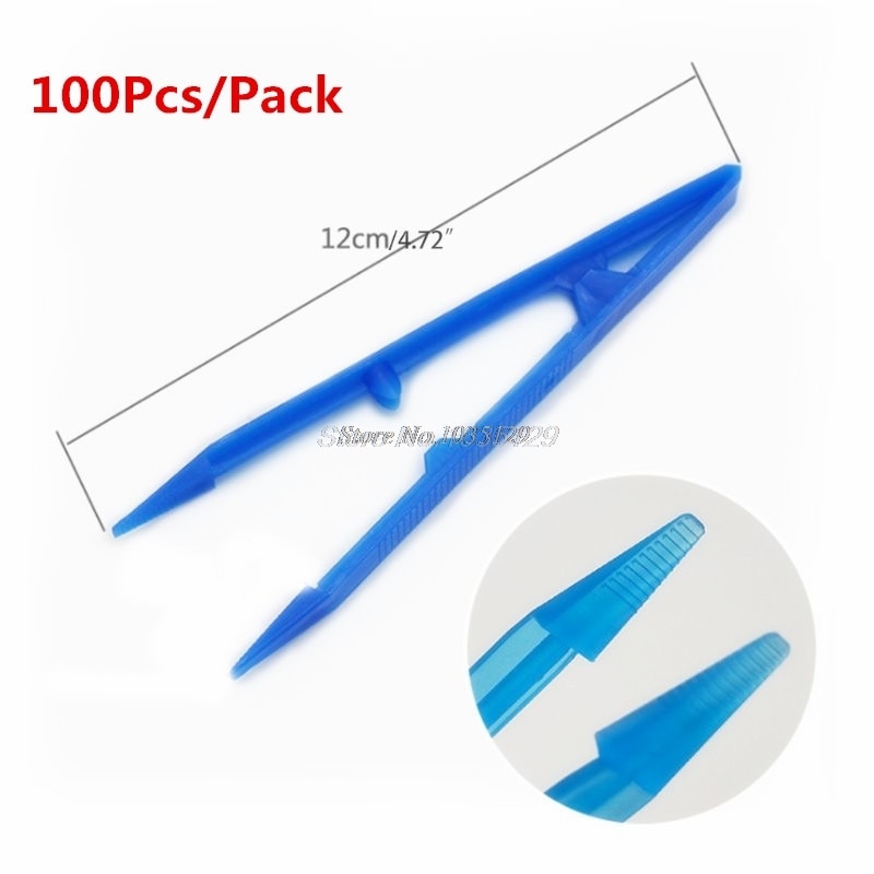 100 Pcs/pack jetable en plastique pince à épiler ensemble d'outils à main couleurs aléatoires et directe