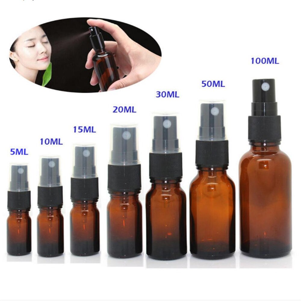5-100ml bärnstensspray tomma flaskor brunt glas påfyllningsbar flaska aromaterapi parfym mini sprayflaska kosmetiska behållare: 10ml / Bärnsten