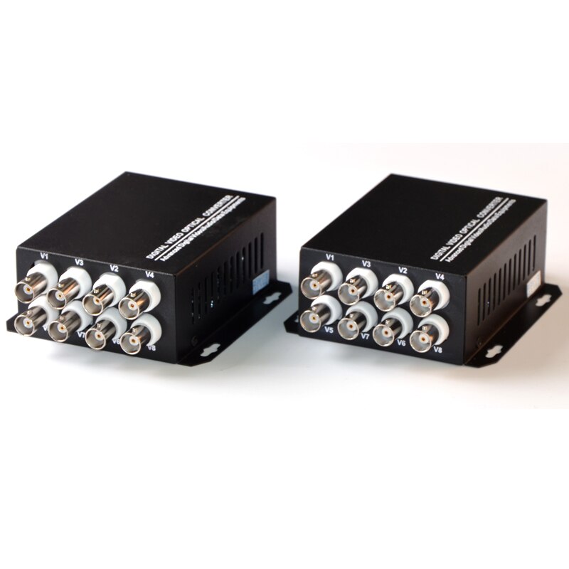 1 Pair Fiber VideoOptical Transceiver 8 Channel Pure Video Optical Transceiver FC Port Single Mode Single Fiber 20KM