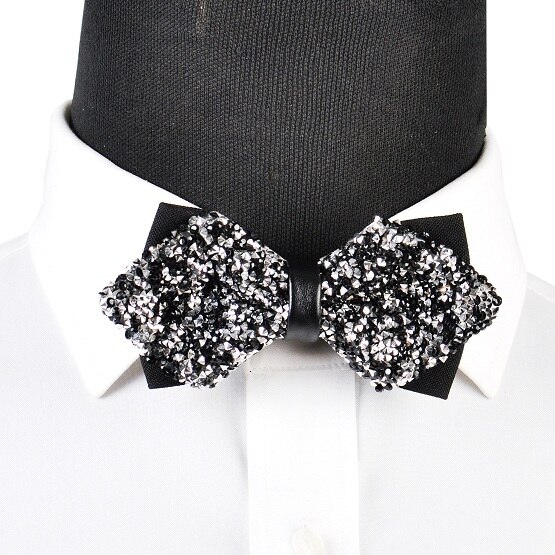 PYJTRL Luxury Diamond Bow Tie Glitter Crystal Rhinestone Men Tuxedo Bow Tie Triangle Adjustable for Wedding Party: Type 54265