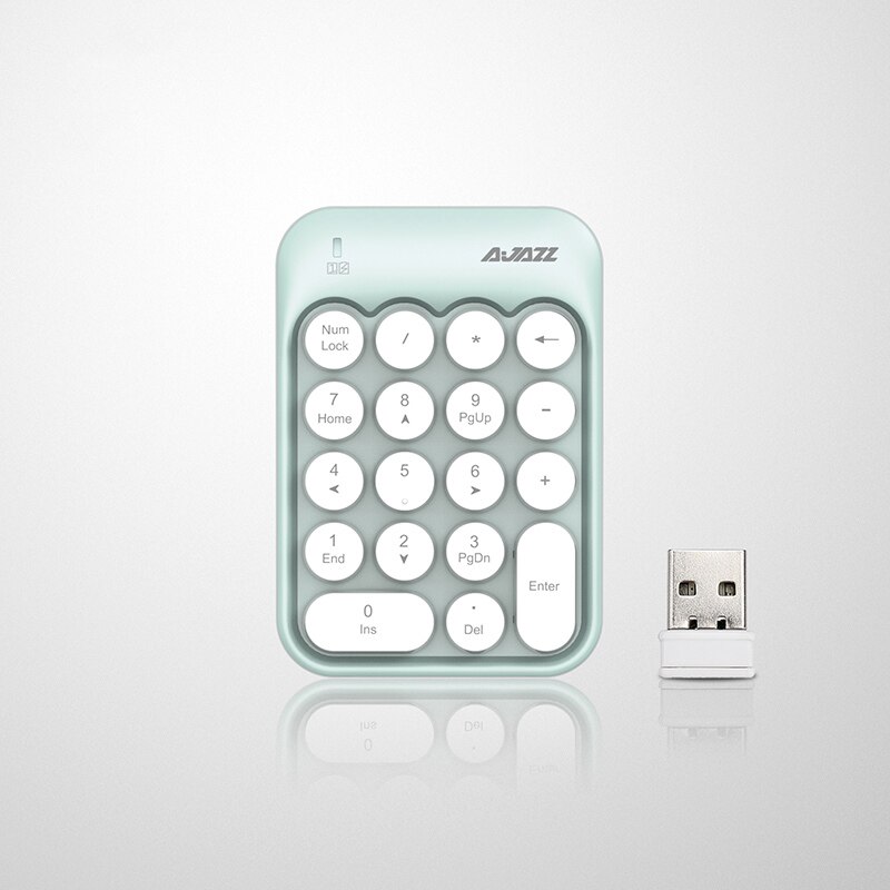 2.4G Wireless Numeric Keyboard Keypad For Laptop Macbook Computer Mini 18keys Digital Number Keyboard Slim Numpad For Office: green