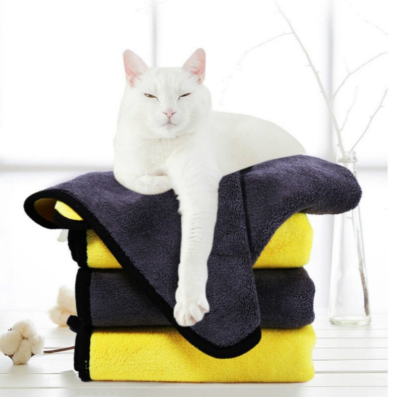 Toalla súper absorbente para mascotas, accesorios de fibra para baños de gatos y perros, de secado rápido, suministros de limpieza de baños, 1 Uds.