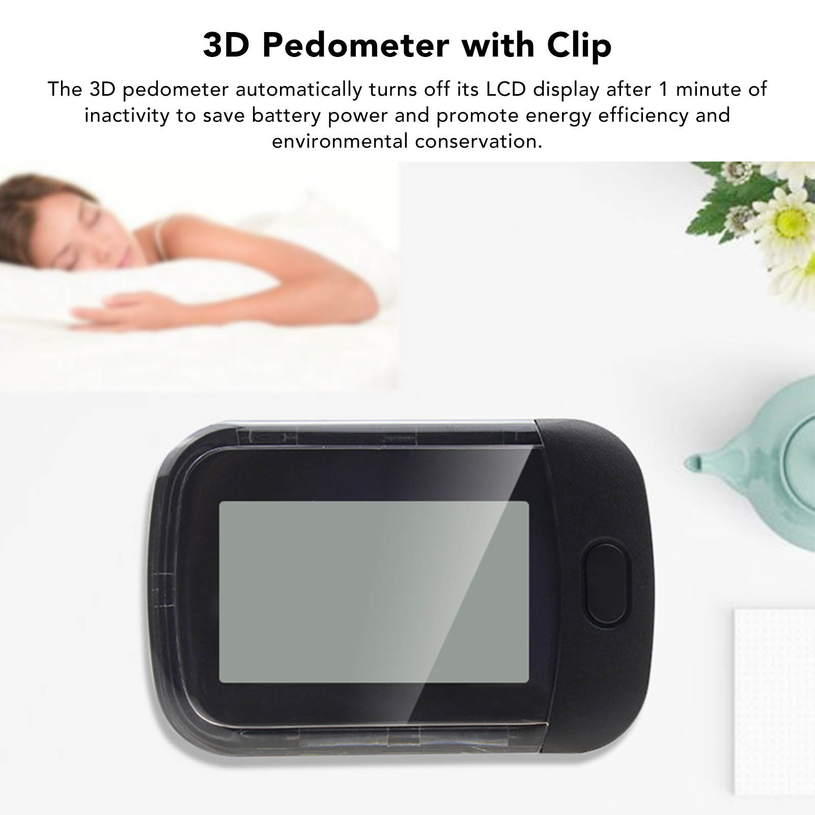 Compteur de pas Simple podomètre 3D de marche avec lanière à Clip capteur précis de 360 degrés Correction d'erreur de 10 étapes podomètre 3D