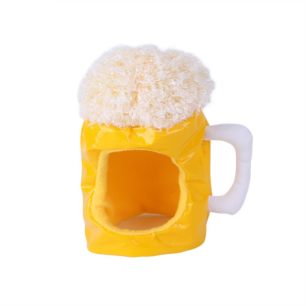 Pet Dog Cat Beer Mug Shape Hat teddy dress Up Headgear Cat Headgear Beer Cup Hat Decoration