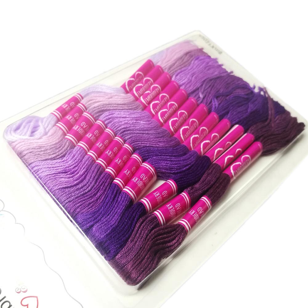 8/12 skeins Mr.hu Embroidery Thread Floss Anchor Similar DMC Cross Stitch Cotton Threads Hand DIY Sewing Craft Thread TH00051: purple 12 skein