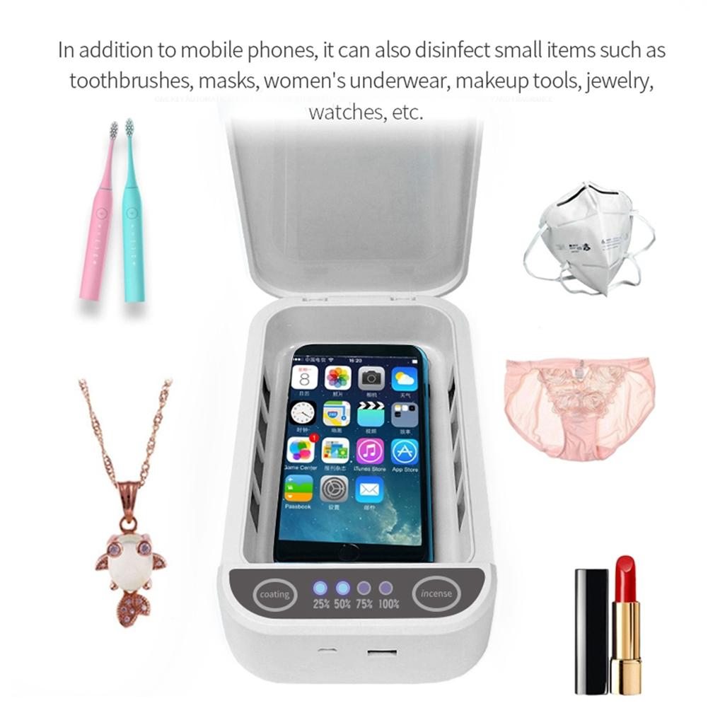 Multifunktionale uv-handyreinigungsbox mit usb-ladefunktion und aromatherapie für ios- und android-handys, zahnbürste und uhr